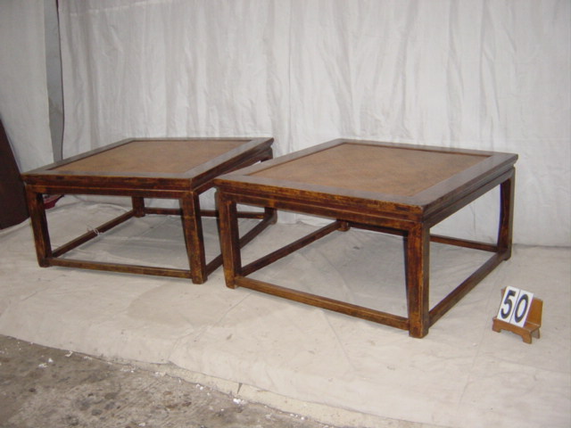 Pair of Large Elmwood Stools #50