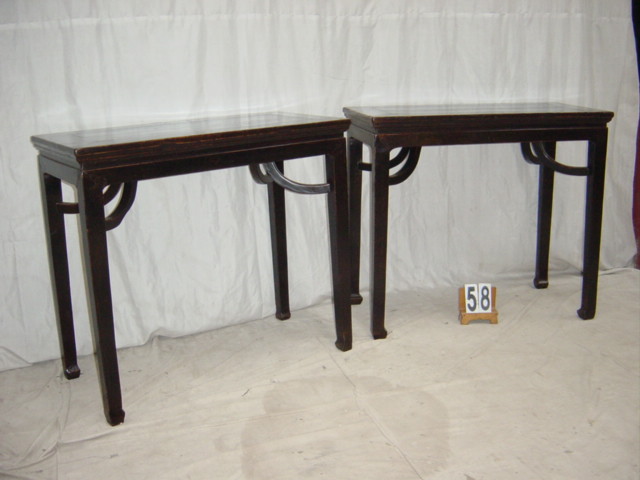 Pair of Elmwood Wine Tables #58