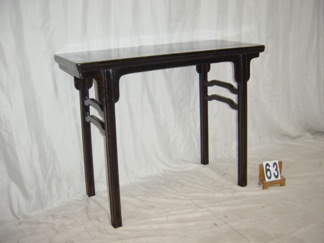 Black Lacquer Elmwood Wine Table # 63