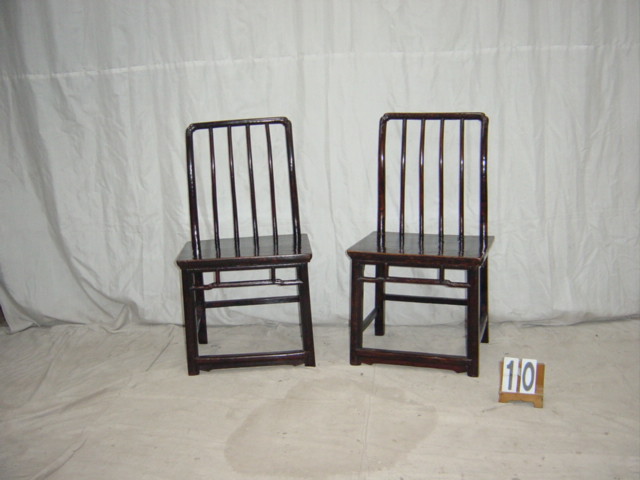 Set of Eight Black Lacquer Spindle Chairs #10