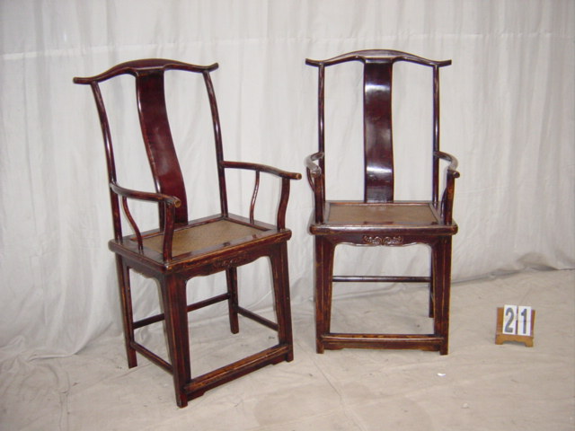 Pair of Elmwood Yokeback Armchairs #21