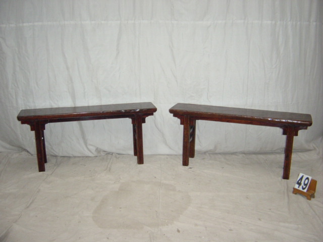 Pair of Elmwood Benches #49