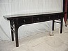 Black Lacquer Elmwood 4-Drawer Table # 55